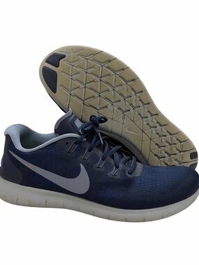 Nike Free RN 2017 Mens 10.5 Binary Blue Flyknit Athletic Running Shoes Sneakers